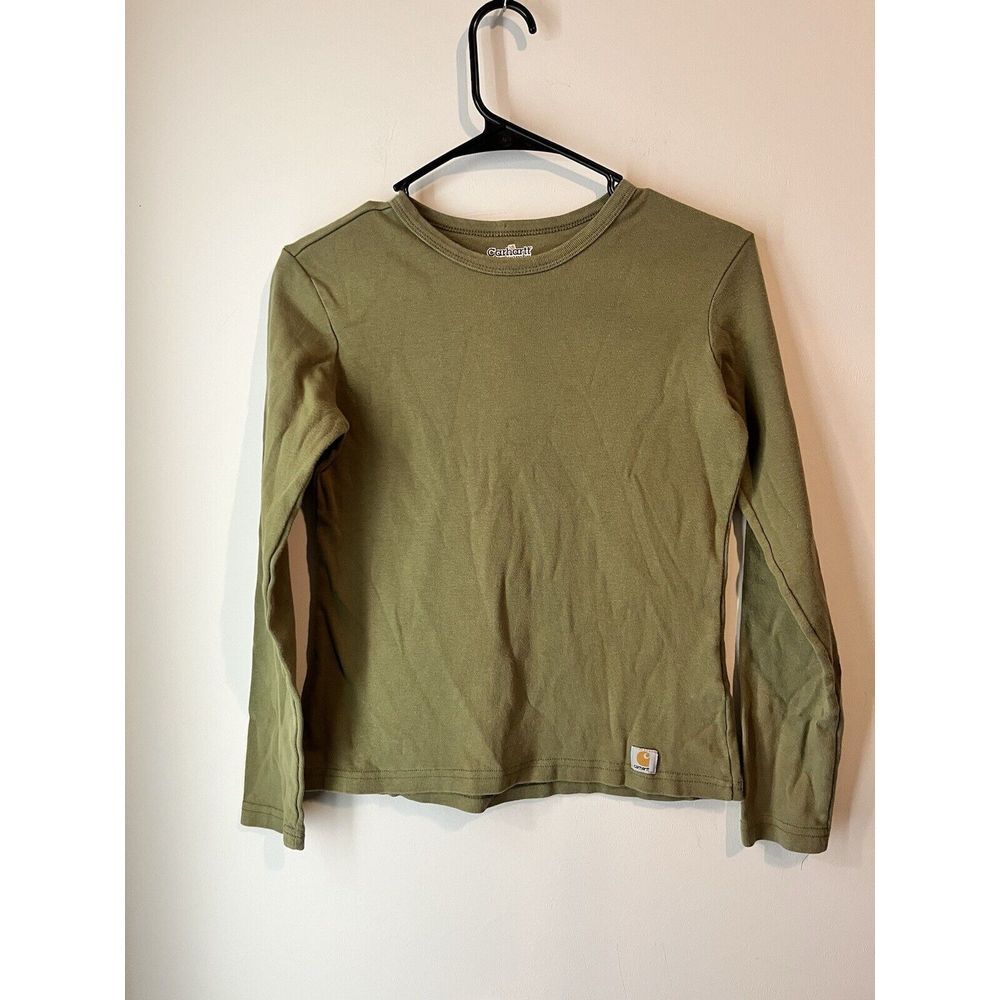 Carhartt For Woman Long Sleeve Cotton Shirt Olive Green Size Small
